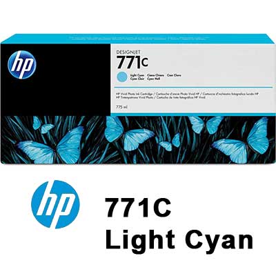 HP 771C Light Cyan Designjet Ink Cartridge-775ml