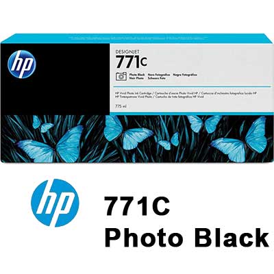 HP 771C Photo Black Designjet Ink Cartridge-775ml